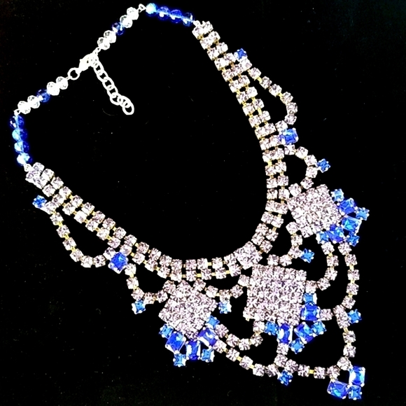 Repurposed Vintage Czech Glass Crystal Necklace - Picture 3 of 16